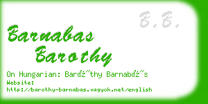 barnabas barothy business card